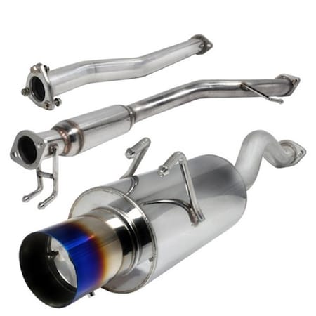 Overtime 2.5 in. Inlet N1 Style Catback Exhaust with Burnt Tip Si for 06 to 09 Honda Civic, 10 x 15 x 42 in. OV2654337